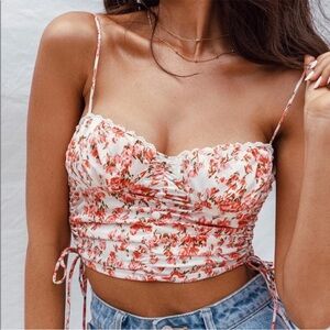 Princess Polly Madi Top Pink Floral